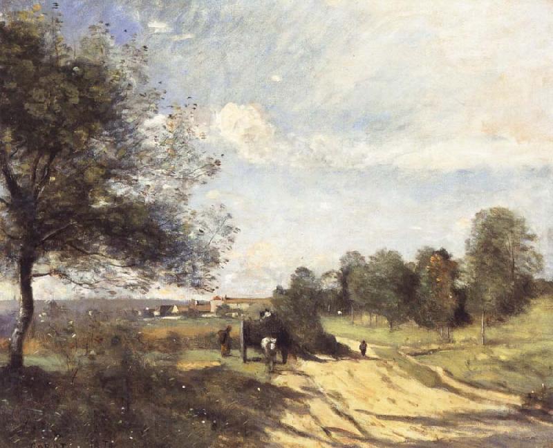 Jean Baptiste Camille  Corot THe Wagon Norge oil painting art